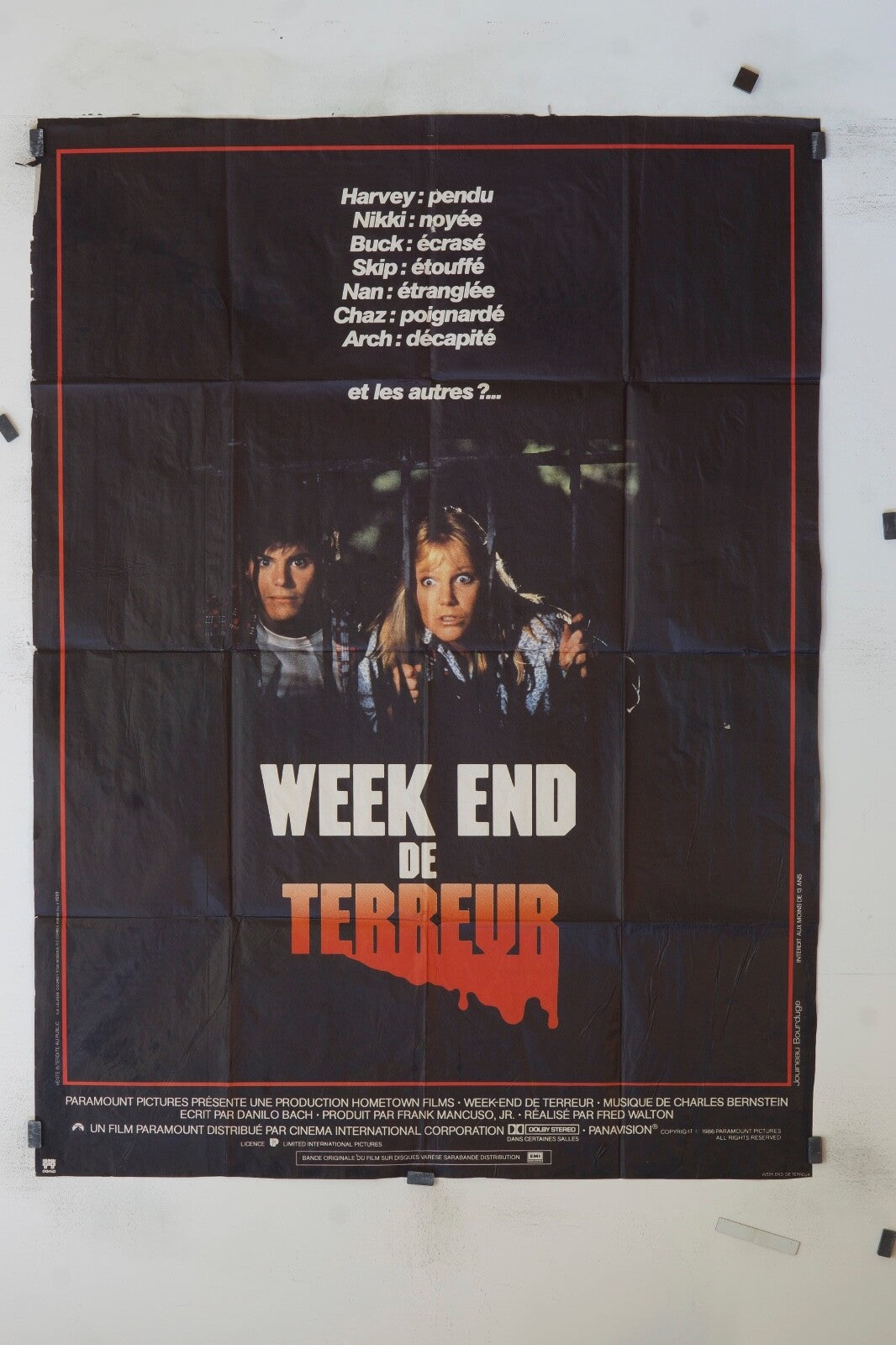 WEEK-END DE TERREUR FRED HALTON ORIGINAL MOVIE POSTER 120X160