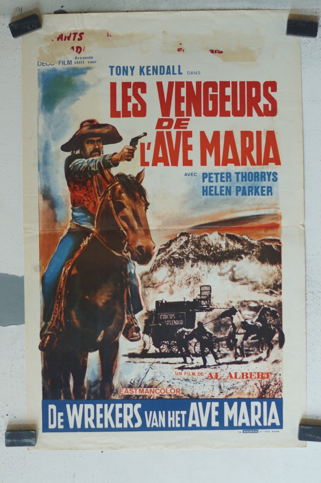 VENGEURS DE L’AVE MARIA (LES) ORIGINAL MOVIE POSTER 57X36 Tony Kendall