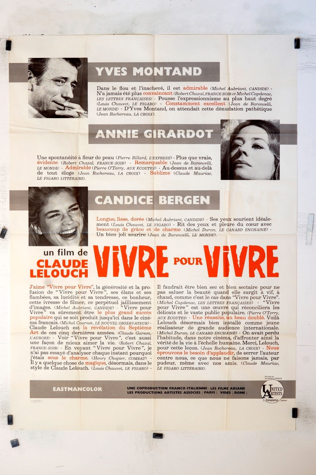 VIVRE POUR VIVRE CLAUDE LELOUCH MOVIE POSTER ORIGINAL 120x160