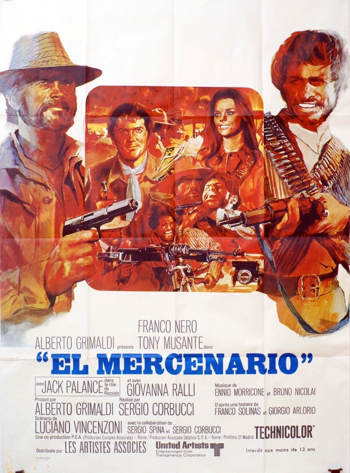 EL MERCENARIO MOVIE POSTTER  ORIGINAL 120x160 JACKES PALANCE