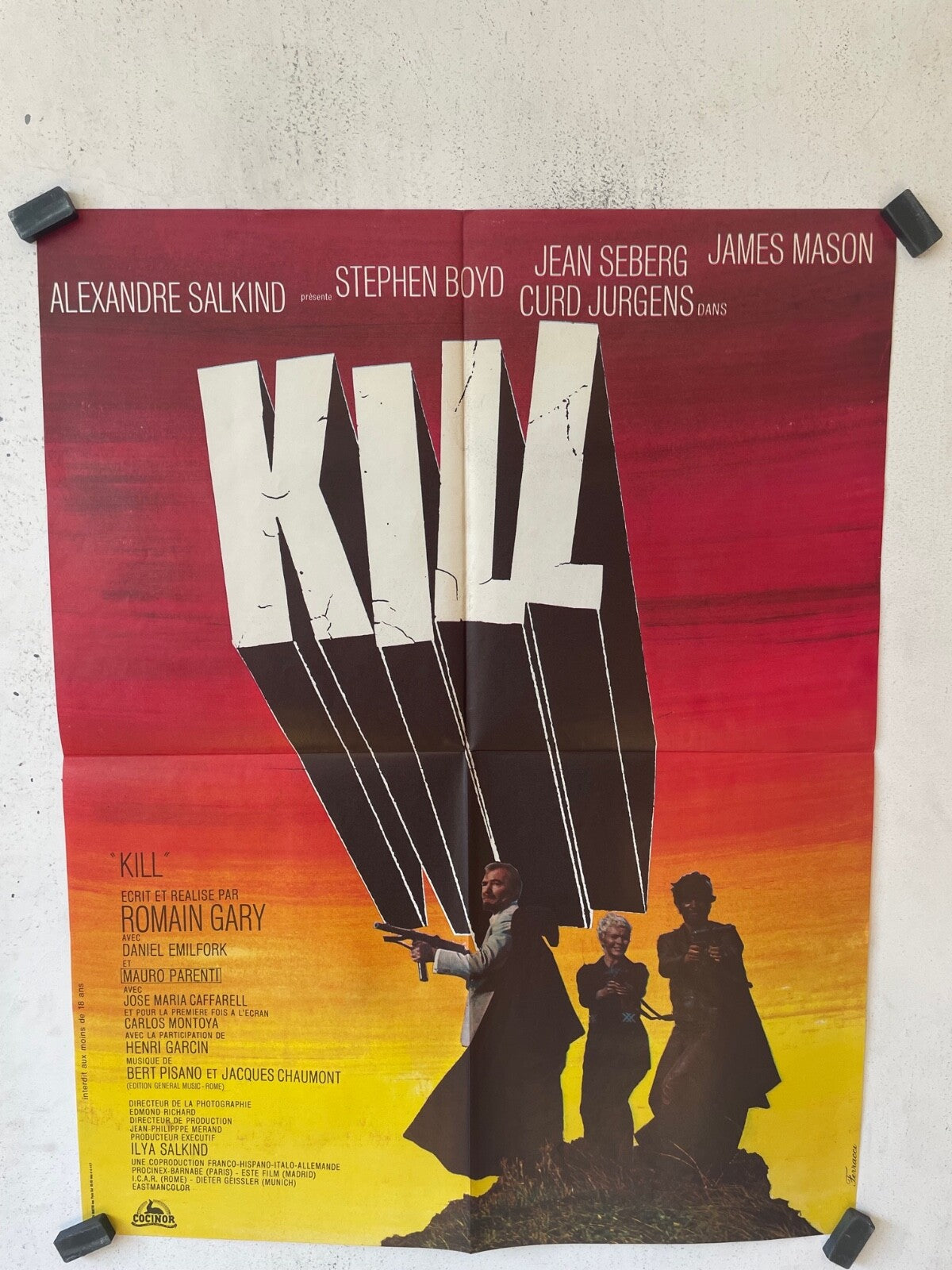 KILL MOVIE POSTER ORIGINAL (60X80) JEAN SEBERG – CURD JURGENS