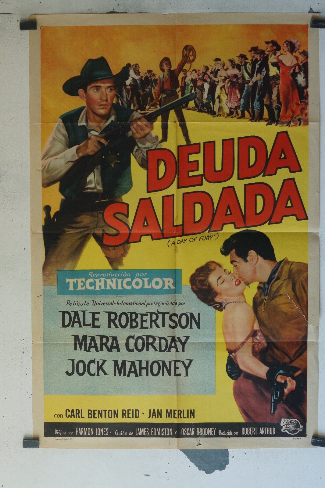 DEUDA SALIDA (1956) (70X100), 1960 ORIGINAL MOVIE POSTER DALE ROBERTSON, MORA