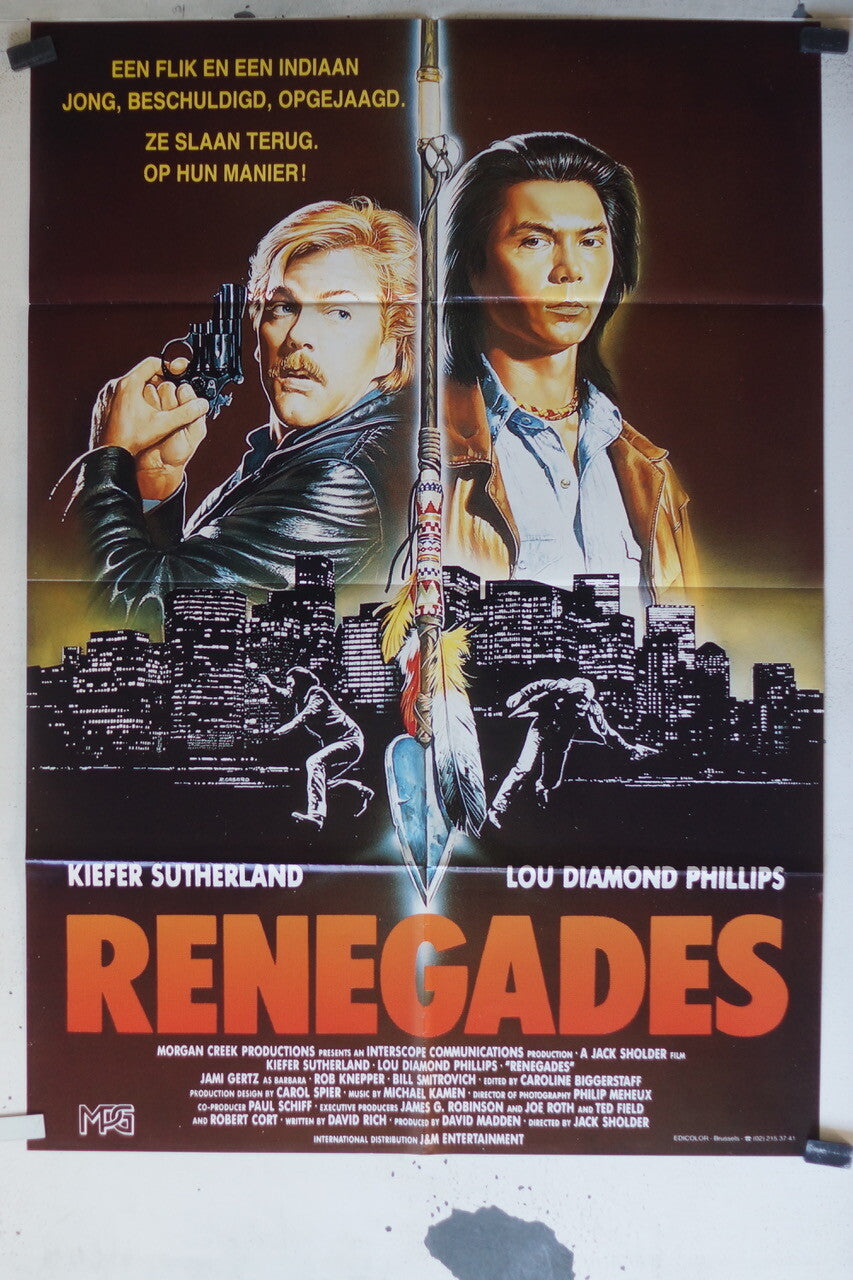 RENEGADES ORIGINAL MOVIE POSTER 70x103 Kiefer Sutherland , Lou Diamond Phillips