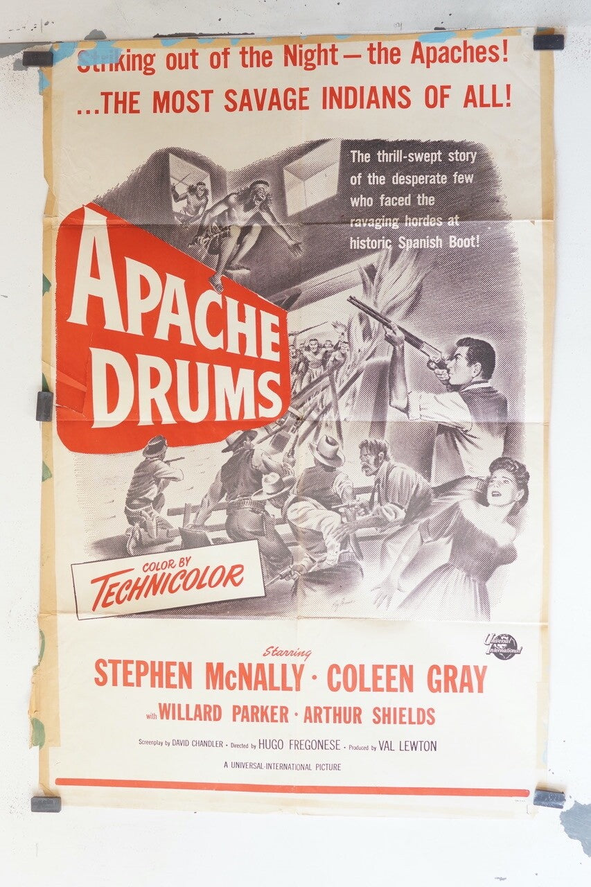 APACHE DRUMS GUN FIGHT AT COMANCHE CREEK ORIGINAL MOVIE POSTER 70x100 BEN COOPER
