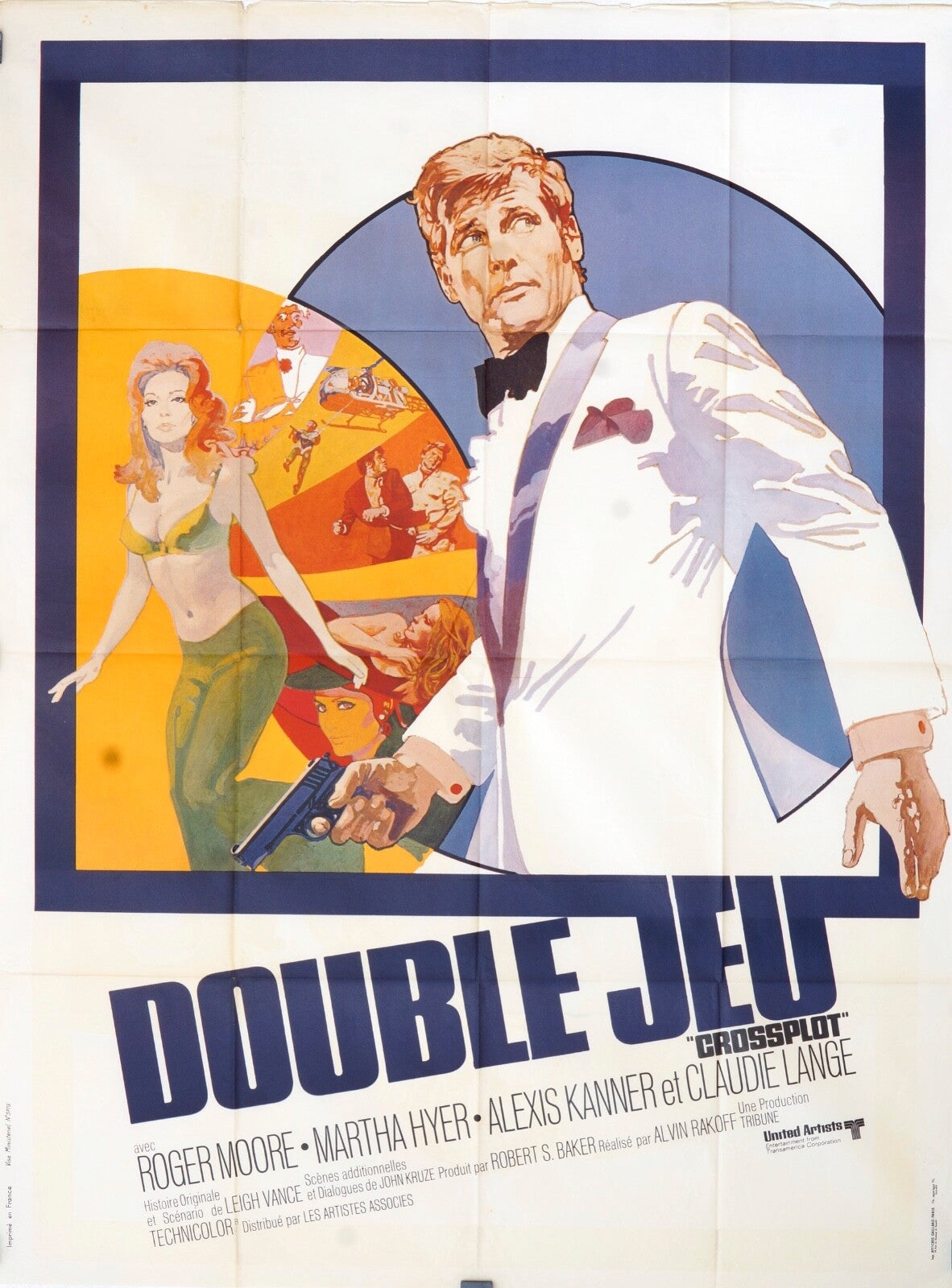 DOUBLE JEU ORIGINAL POSTER 120x160 ROGER MOORE