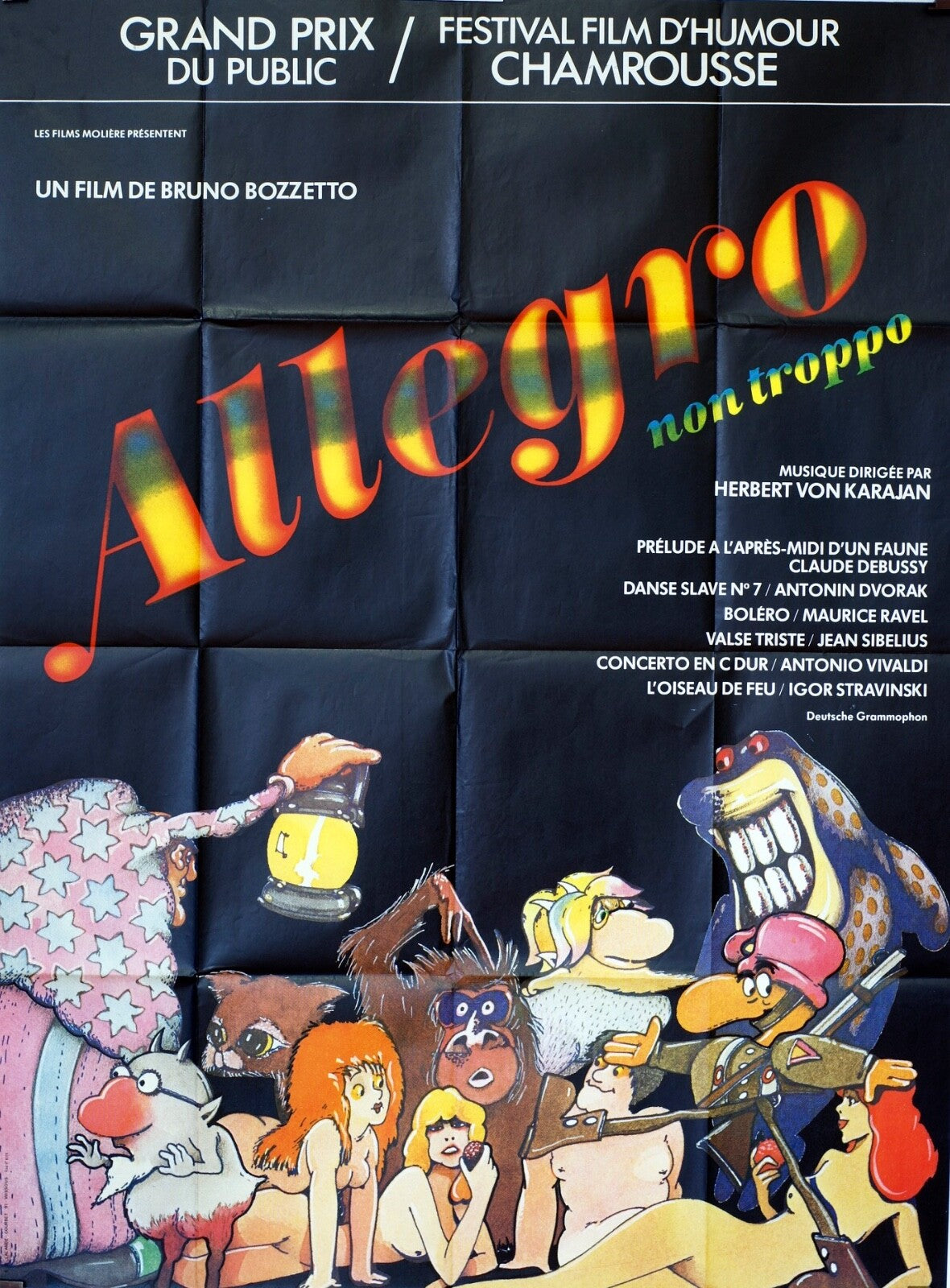 ALLEGRO NON TROPPO MOVIE POSTER ORIGINAL 120x160 BRUNO BOZZETO