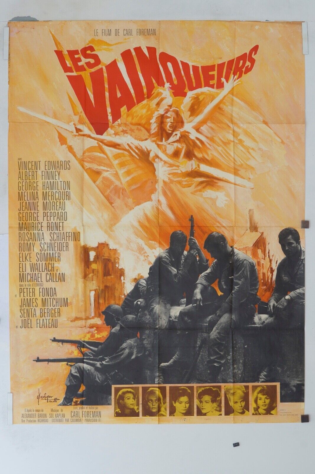 LES VAINQUEURS ORIGINAL MOVIE POSTER 120x160 VINCENT EDWARDS