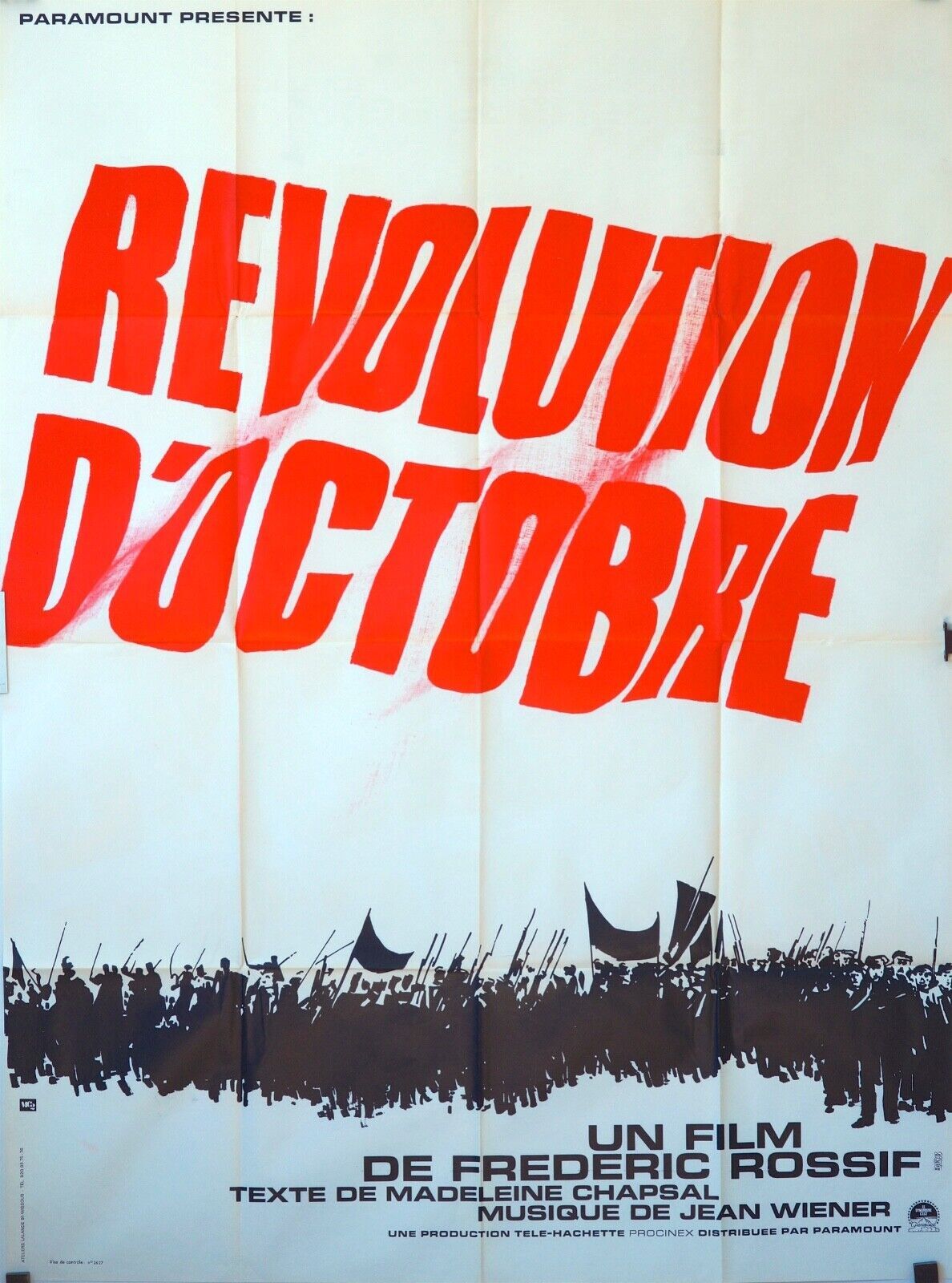 REVOLUTION D’OCTOBRE MOVIE POSTER ORIGINAL 120x160 FREDERIC ROSSIF