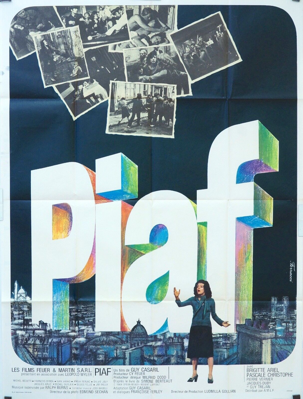 PIAF MOVIE POSTER ORIGINAL 120x160 GUY CASARIL