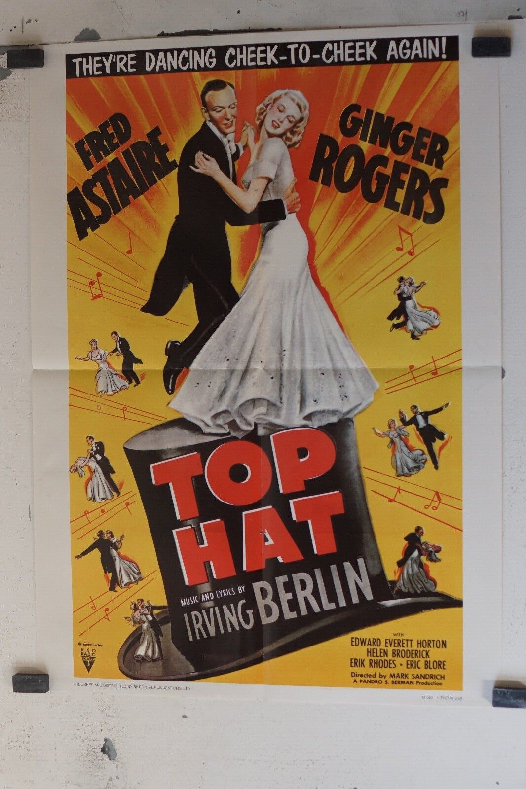 TOP HAT MOVIE POSTER ORIGINAL 69x103, Mark Sandrich, Fred Astaire 