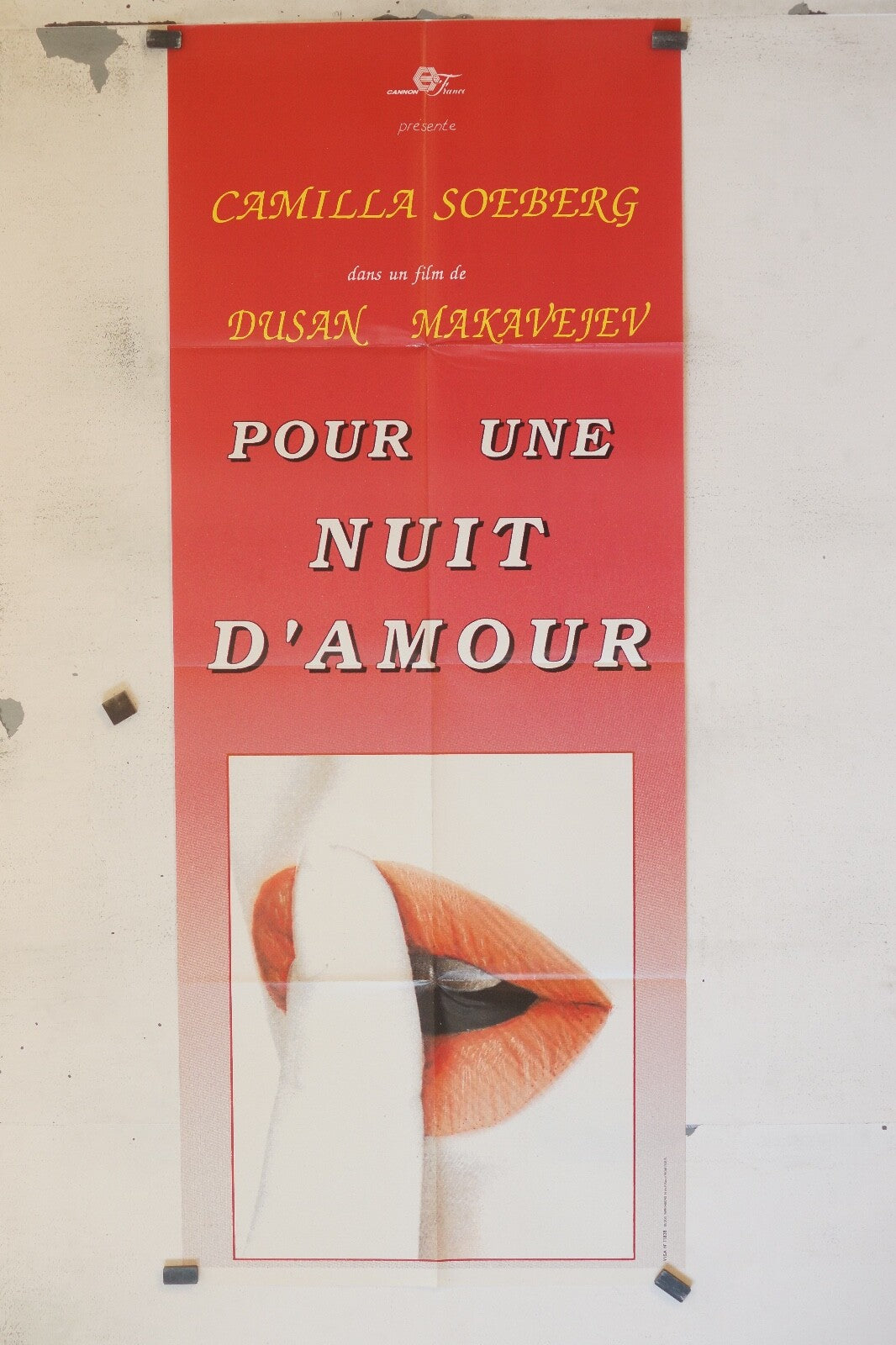 POUR UNE NUIT D’AMOUR MOVIE POSTER 58X143 CAMILLA SOEBERG, DUSAN MAKAVEJEV