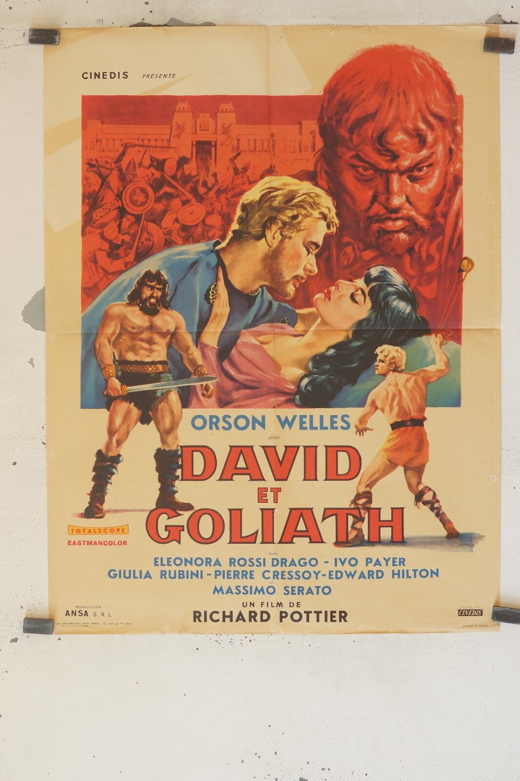 DAVID ET GOLIATH POSTER ORIGINAL (60X80) ORSON WELLES – IVO PAYER