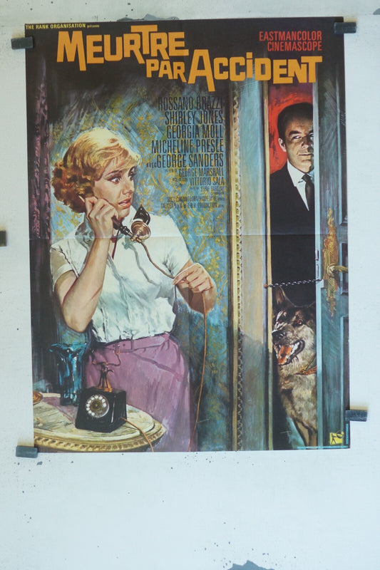 MEURTRE PAR ACCIDENT MOVIE POSTER ORIGINAL (60X80), ROSSANO BRAZZI