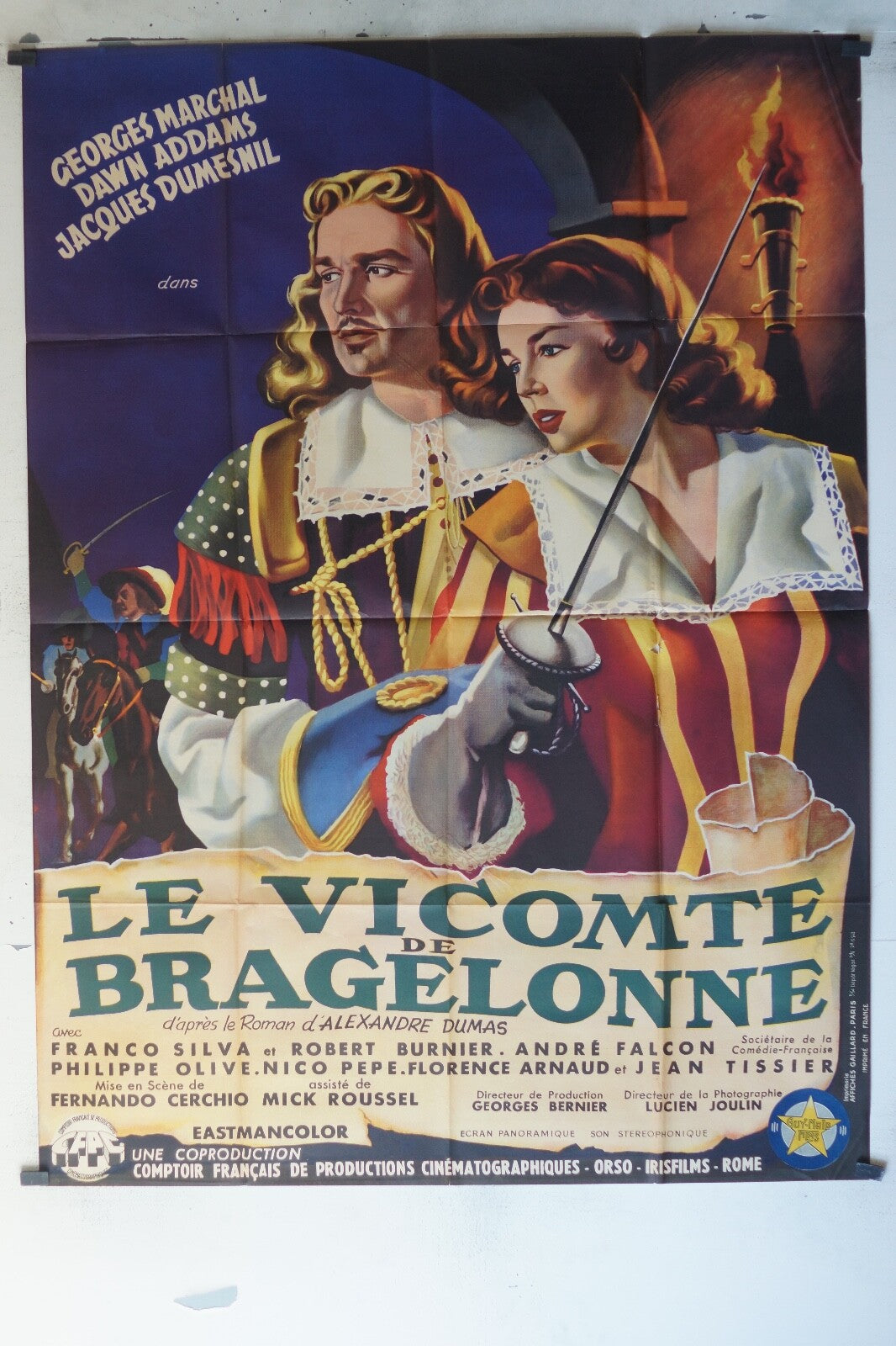 VICOMTE DE BRAGELONNE (LE) ORIGINAL120x160 Georges Marchal , Dawn Addams 