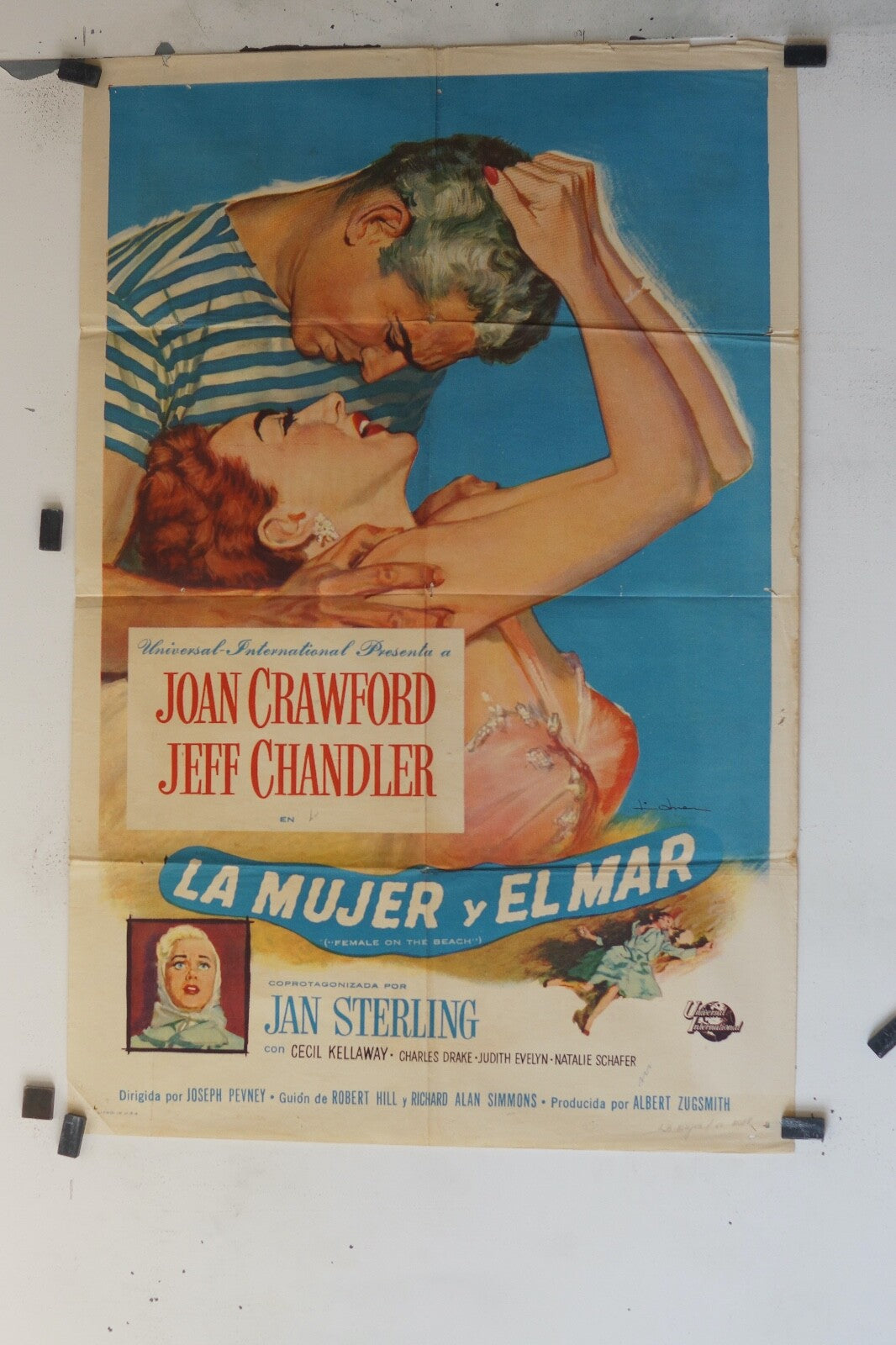 LA MUJER Y EL MAR (70X100)ORIGINAL MOVIE POSTER JOHN CRAWFORD – JEFF CHANDLER