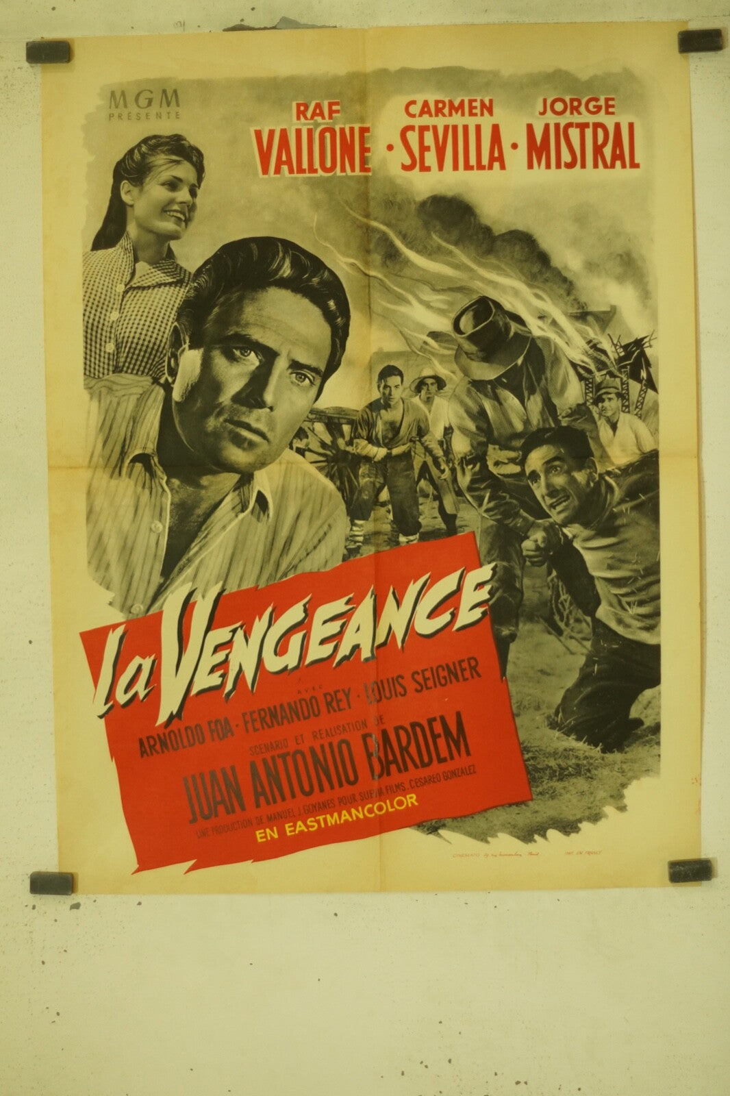 LA VENGEANCE, MOVIE POSTER ORIGINAL (60X80), RAFF VALLONE, CARMEN SEVILLA