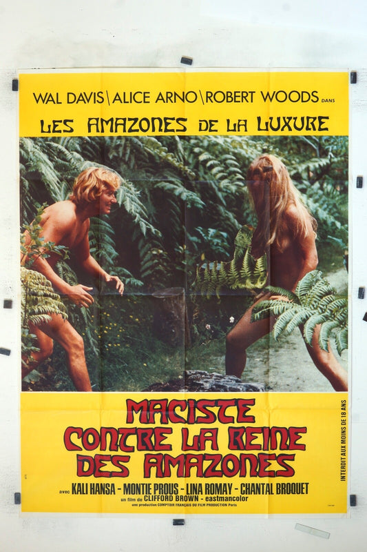 MACISTE CONTRE LA REINE DES AMAZONES WAL DAVIS ORIGINAL MOVIE POSTER 120x160