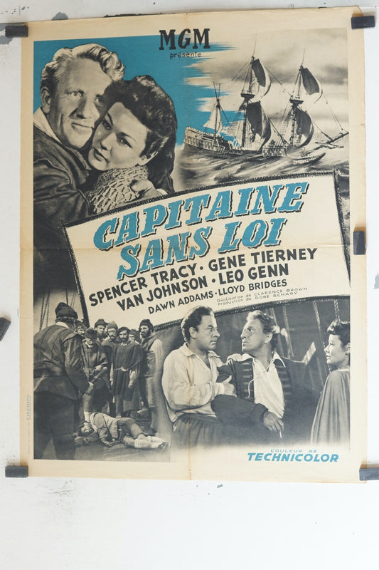 CAPITAINE SANS LOI MOVIE POSTER ORIGINAL (60X80) Gene Tierney , Van Johnson