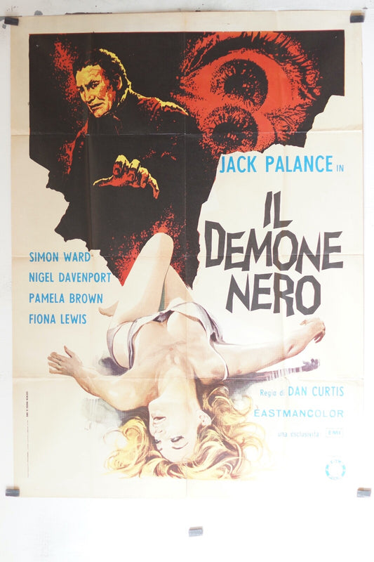 IL DEMONE NERO (1974) MOVIE POSTER ORIGINAL 120x160 SIMON WARD, NIGEL DAVENPORT,