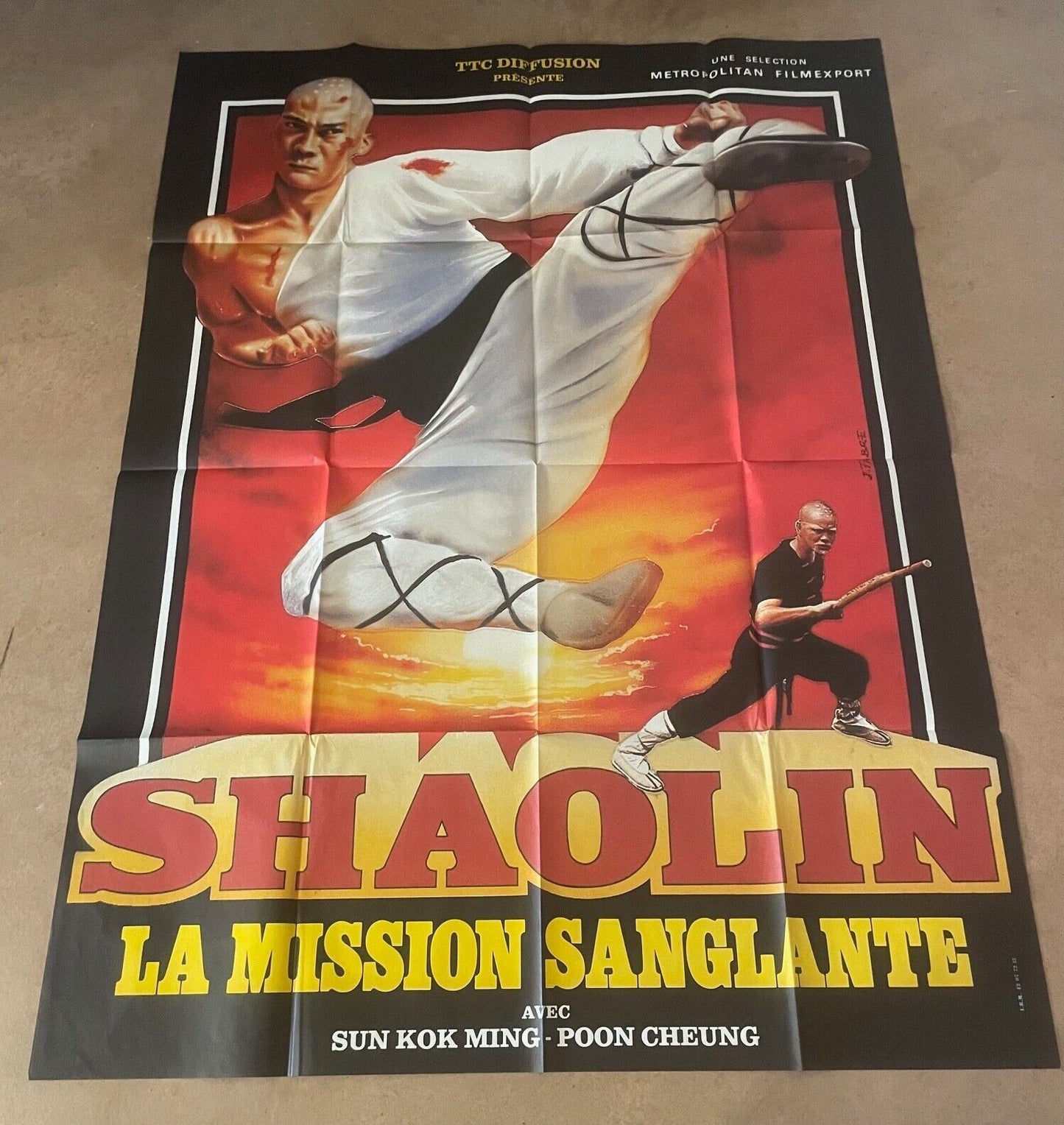 SHAOLIN, LA MISSION SANGLANTE MOVIE POSTER ORIGINAL 120x160 ETTORE SCOLA