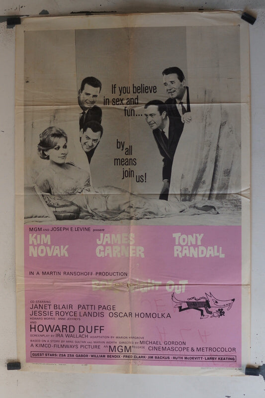 BOY’S NIGHT OUT (1962) ORIGINAL MOVIE POSTER 70x100 KIM NOVAK, JAMES GARNER,