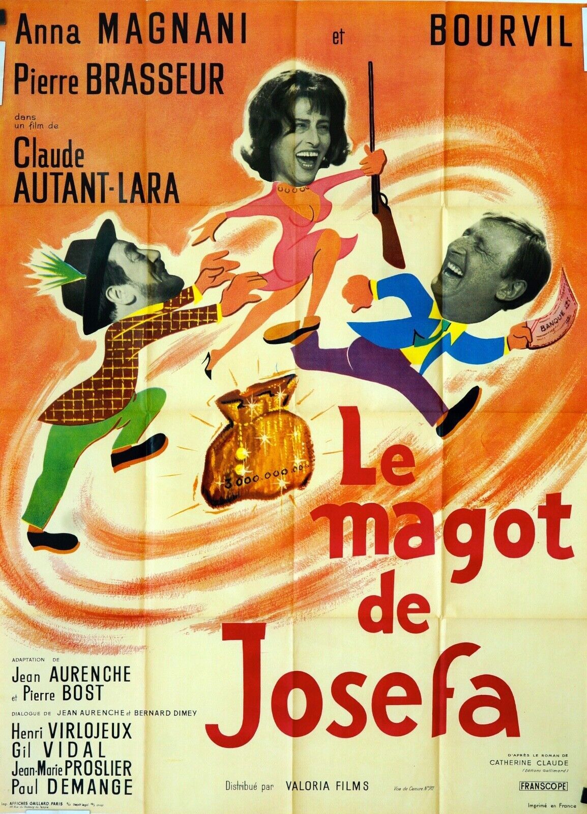 LE MAGOT DE JOSEFA 120X160 ORIGINAL MOVIE POSTER BOURVIL