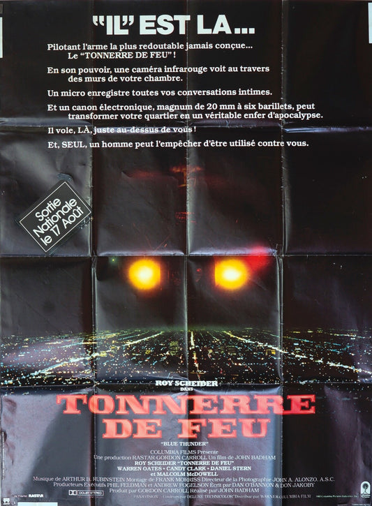 TONNERRE DE FEU MOVIE POSTER ORIGINAL 120x160 ROY SCHEIDER