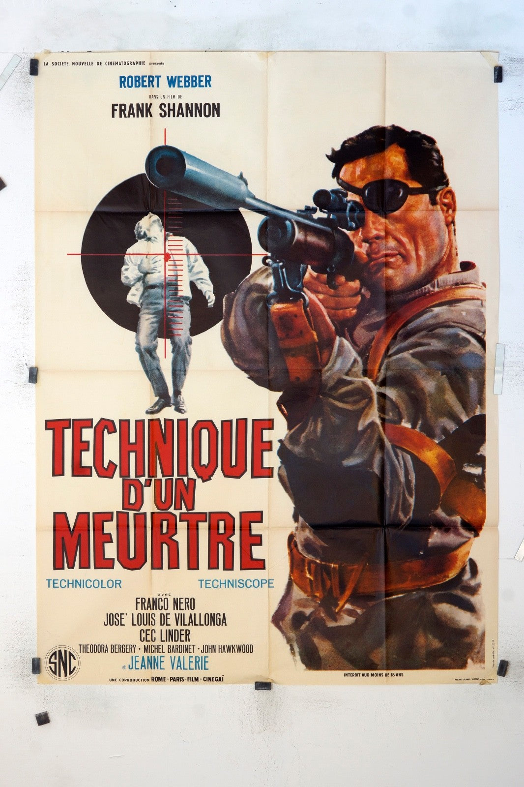 TECHNIQUE D’UN MEURTRE FRANCO NERO MOVIE POSTER ORIGINAL 120x160