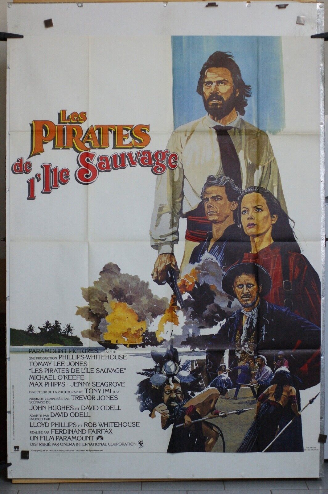 LES PIRATES DE L’ÎLE SAUVAGE MOVIE POSTER ORIGINAL 120x160 TOMMY LEE JONES