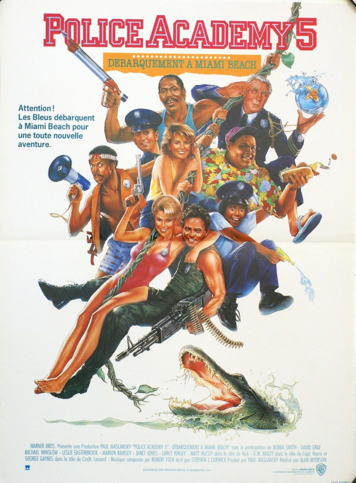 POLICE ACADEMY 5:Débarquement a Miami beach (POSTER ORIGINAL) 40x60, Bubba Smith