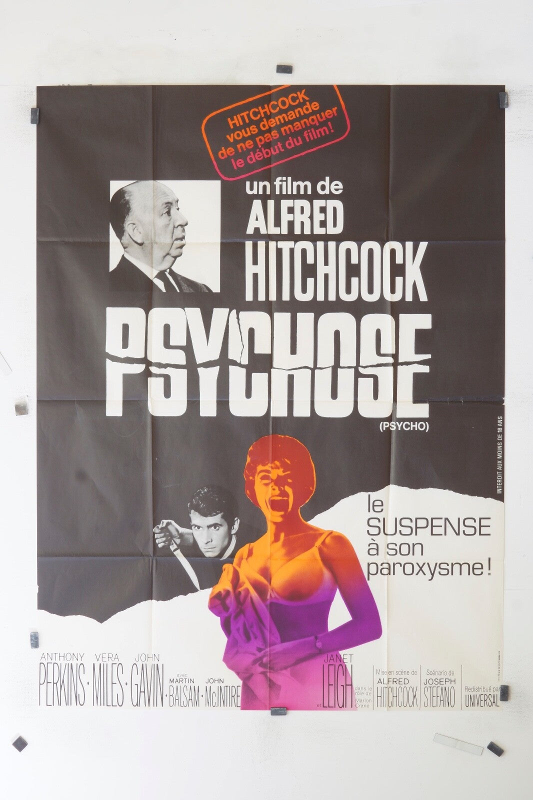 PSYCHOSE ALFRED HITCHCOCK 120x160 ORIGINAL MOVIE POSTER
