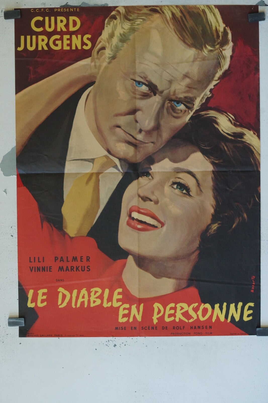 LE DIABLE EN PERSONNE 60X80 CURD JURGENS – LILI PALMER POSTER ORIGINAL