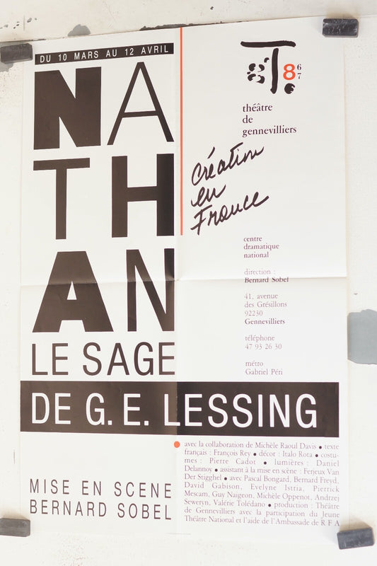 NATHAN LE SAGE MOVIE POSTER ORIGINAL 60x40 G.E. Lessing