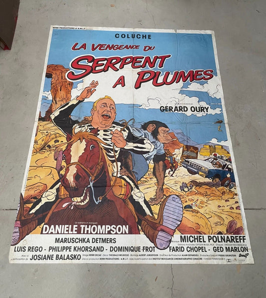LA VENGEANCE DU SERPENT À PLUME movie poster ORIGINAL 120x160 COLUCHE