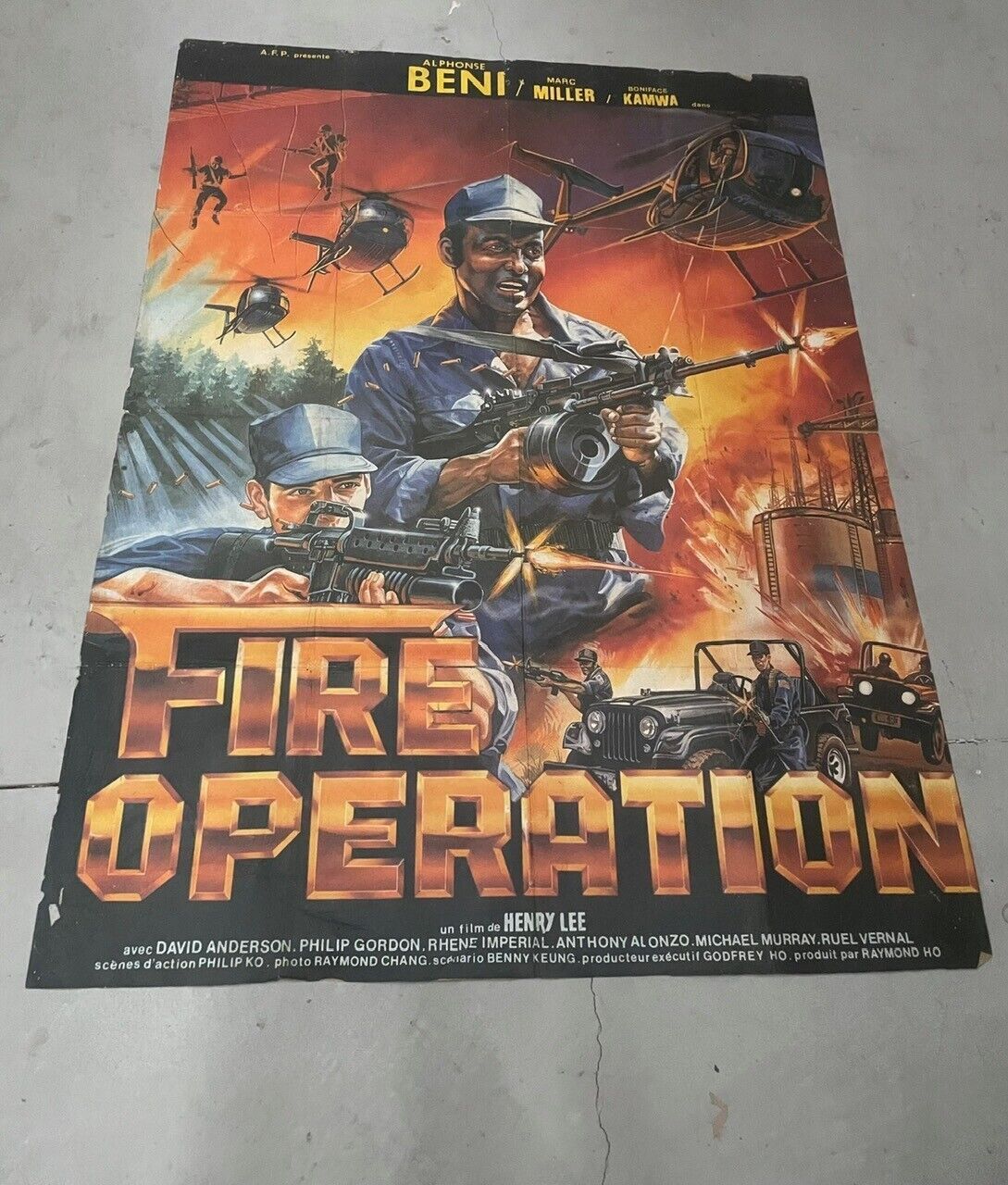 FIRE OPERATION HENRY LEE,  MOVIE POSTER ORIGINAL SUR KRAFT 120X160