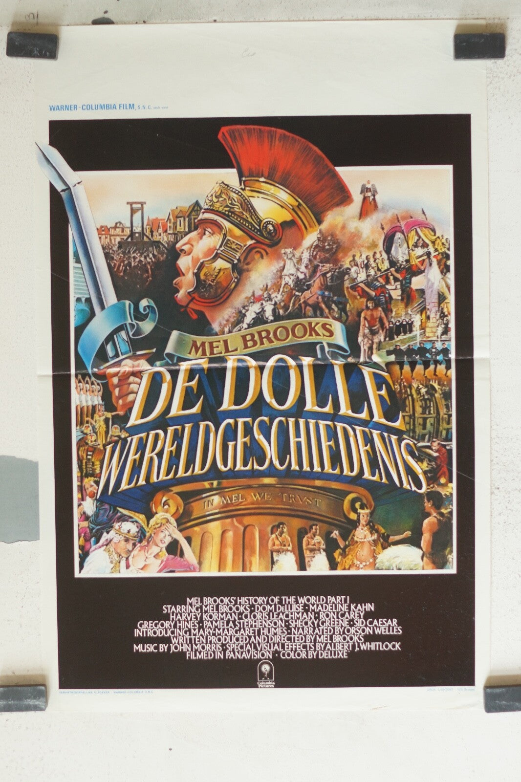 DE DOLLE WERELDGES CHIEDENIS MOVIE POSTER ORIGINAL 53x25 Dom Deluise ,
