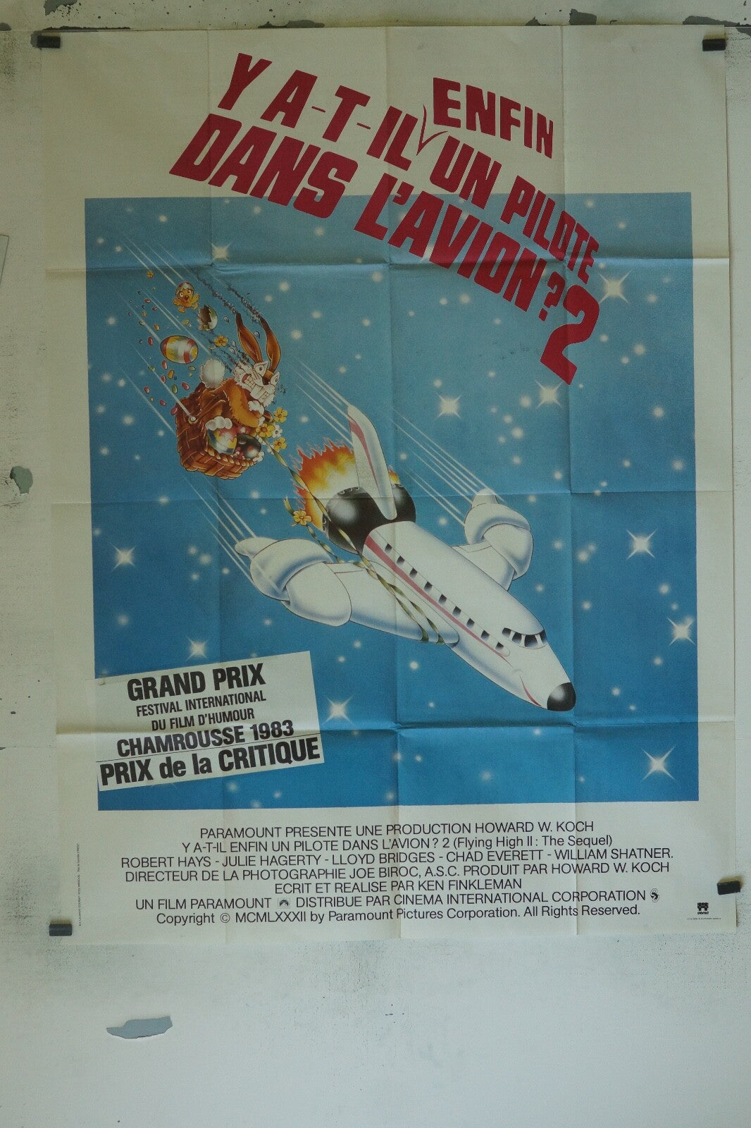 Y-A-T-IL ENFIN UN PILOTE DANS L’AVION 2 POSTER ORIGINAL 120x160 ROBERT HAYS