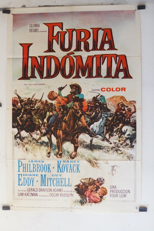 FURIA INDOMITA, (1962), 70X100 ORIGINAL MOVIE POSTER JAMES PHILBROOK, NANCY