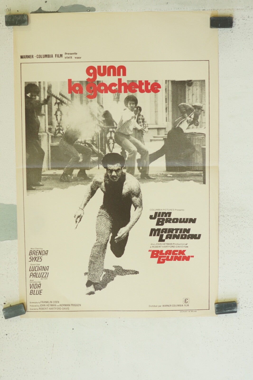 GUNN LA GACHETTE, MOVIE POSTER BLEGIAN MOVIE POSTER ORIGINAL (37X55) JIM BROWN