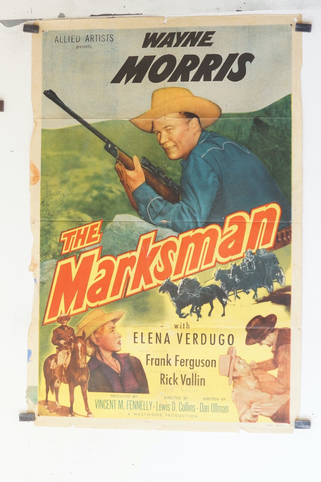MARKSMAN (THE), 1953 (70X100) ORIGINAL MOVIE POSTER FRANK FERGUSON, RICK VALLIN