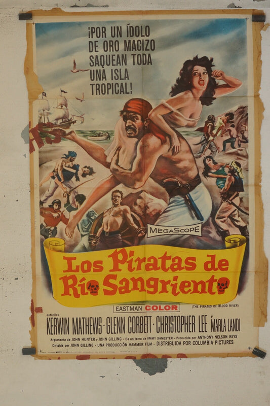 LOS PIRATAS DE RIO SANGRIANTES 70x100 ORIGINAL MOVIE POSTER KERWIN MATHEWS