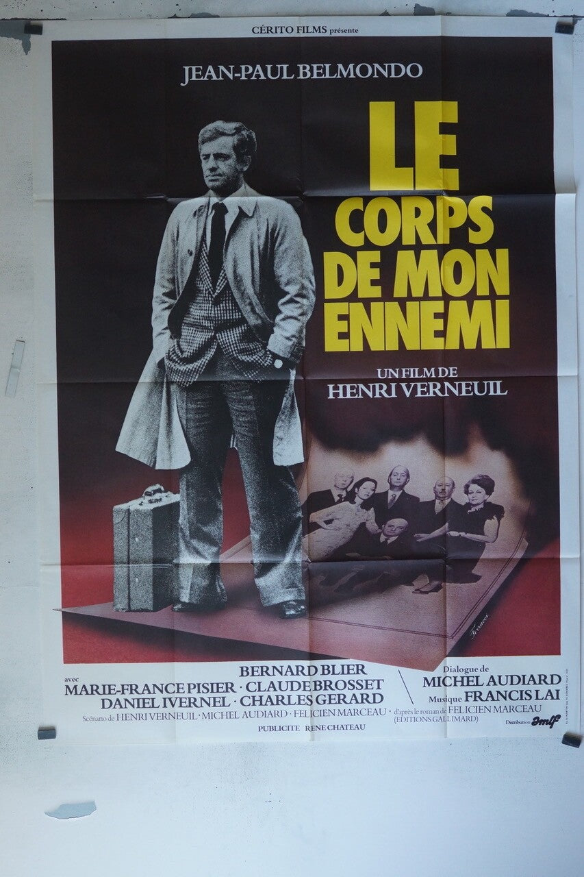 LE CORPS DE MON ENNEMI POSTER ORIGINAL120x160 JEAN-PAUL BELMONDO