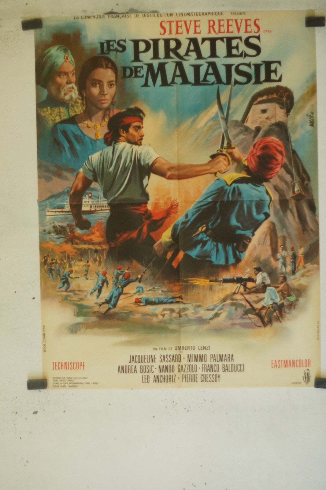 LES PIRATES DE MALAISIE MOVIE POSTER ORIGINAL (60X80) STEEVE REEVES – JACQUELINE