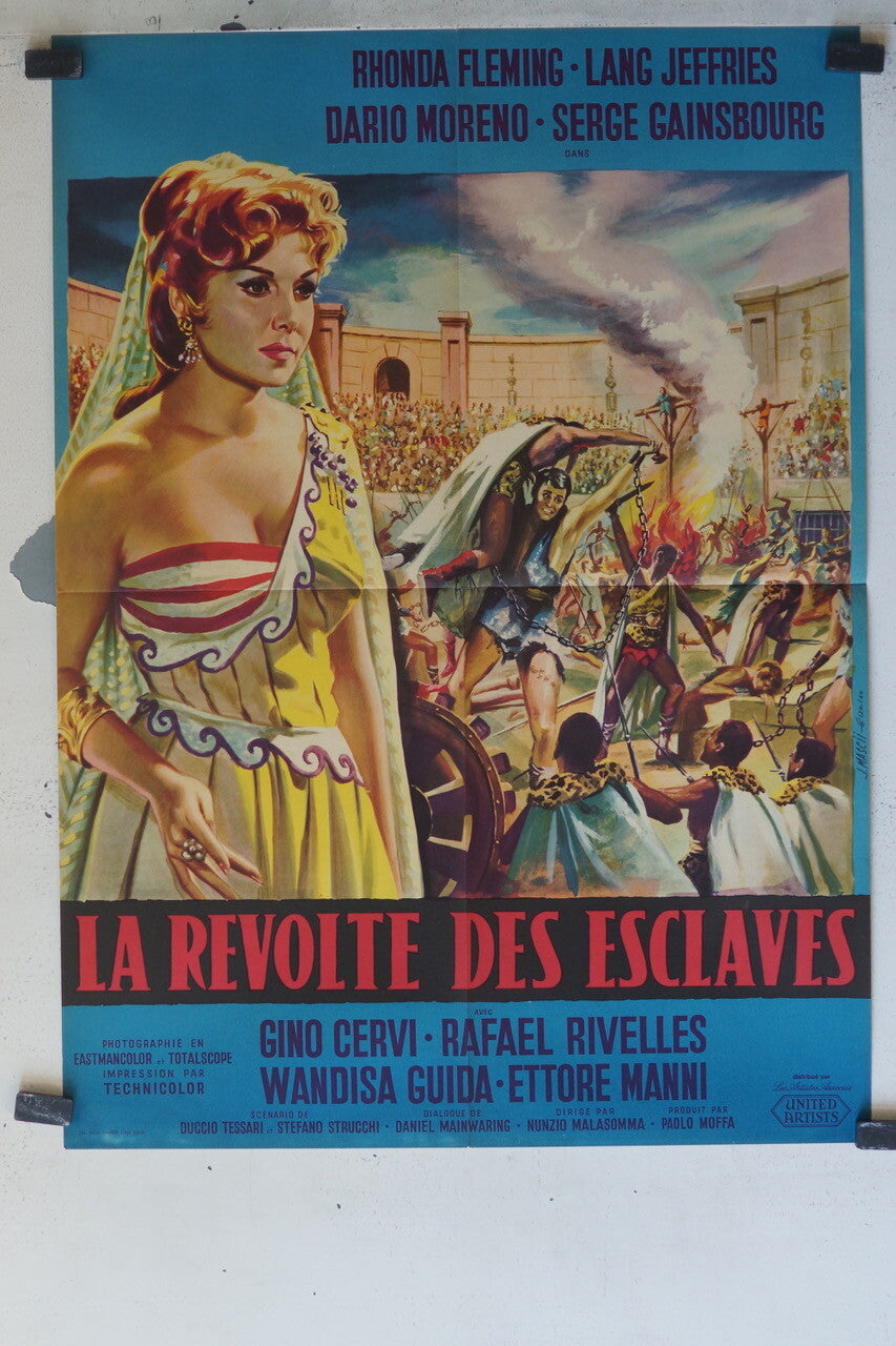 RÉVOLTE DES ESCLAVES (LA) movie poster ORIGINAL 60x80, Rhonda Fleming 