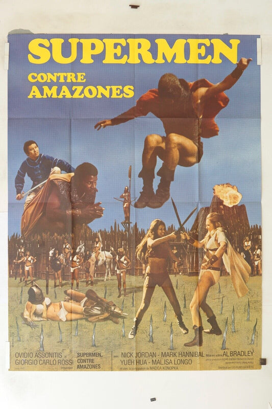 SUPERMEN CONTRE AMAZONES ORIGINAL MOVIE POSTER 120x160 NICK JORDAN