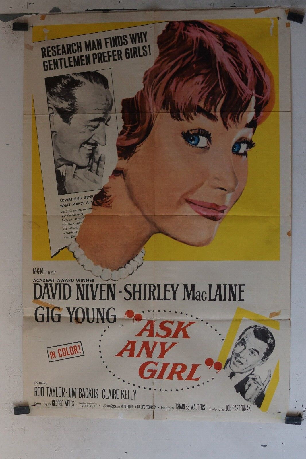 ASK ANY GIRL MOVIE POSTER ORIGINAL (69x103) David Niven, Shirley MacLaine 