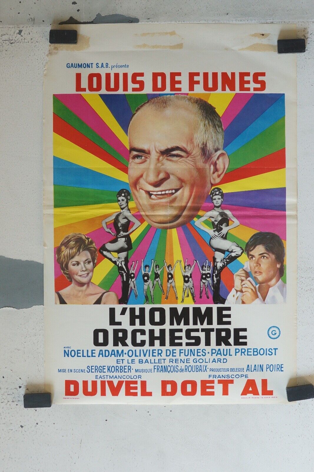 L’HOMME ORCHESTRE MOVIE POSTER ORIGINAL (55X37) LOUIS DE FUNES