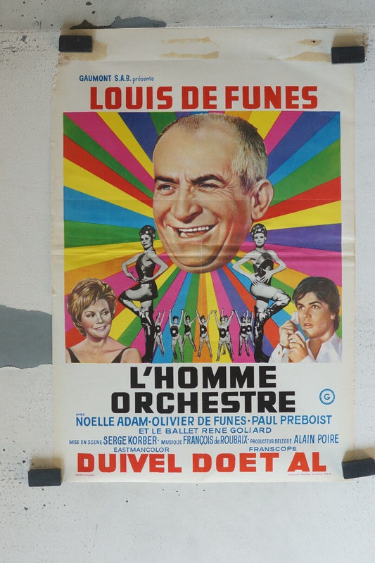 L’HOMME ORCHESTRE MOVIE POSTER ORIGINAL (55X37) LOUIS DE FUNES