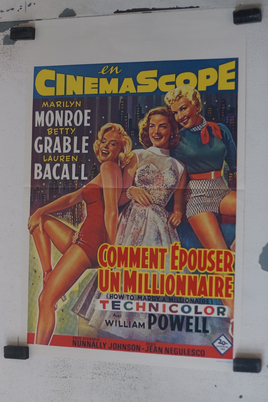 COMMENT ÉPOUSER UN MILLIONNAIRE (POSTER ORIGINAL BELGE) 30x55 MONROE