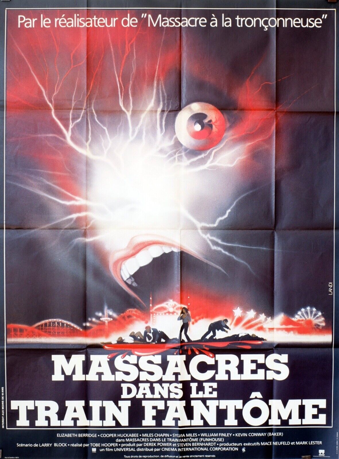 MASSACRES DANS LE TRAIN FANTÔME MOVIE POSTER ORIGINAL 120x160 ELIZABETH BERRIDGE